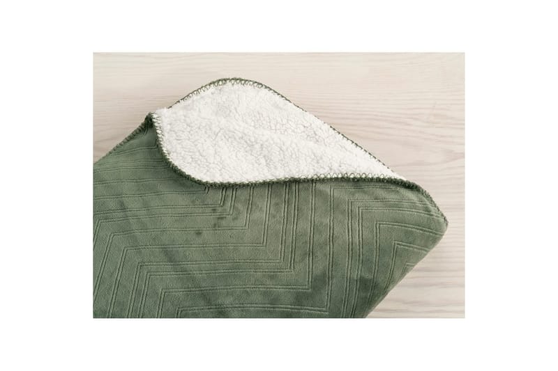 Pledd Sherpa 130 x 170 cm Grønn - Grønn - Tekstiler - Pute & pledd - Tepper & pledd