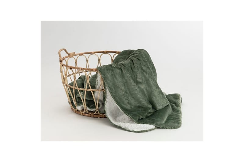 Pledd Sherpa 130 x 170 cm - Grønn - Tekstiler - Pute & pledd - Tepper & pledd