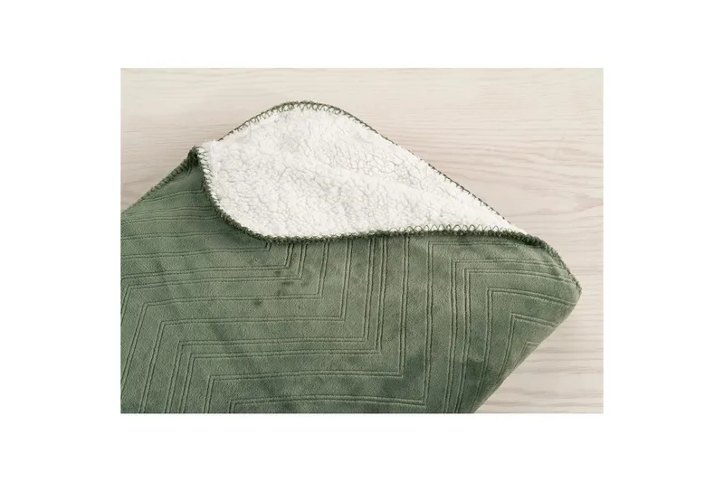 Pledd Sherpa 130 x 170 cm - Grønn - Tekstiler - Pute & pledd - Tepper & pledd