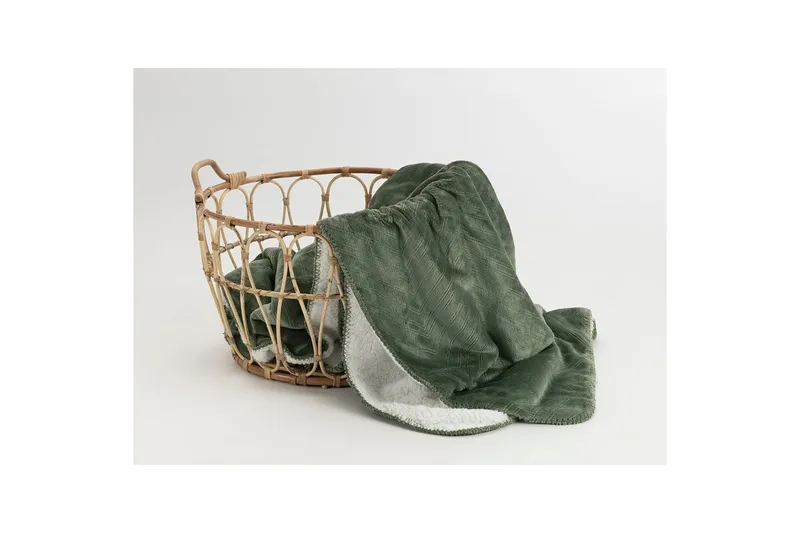 Pledd Sherpa 130 x 170 cm - Grønn - Tekstiler - Pute & pledd - Tepper & pledd