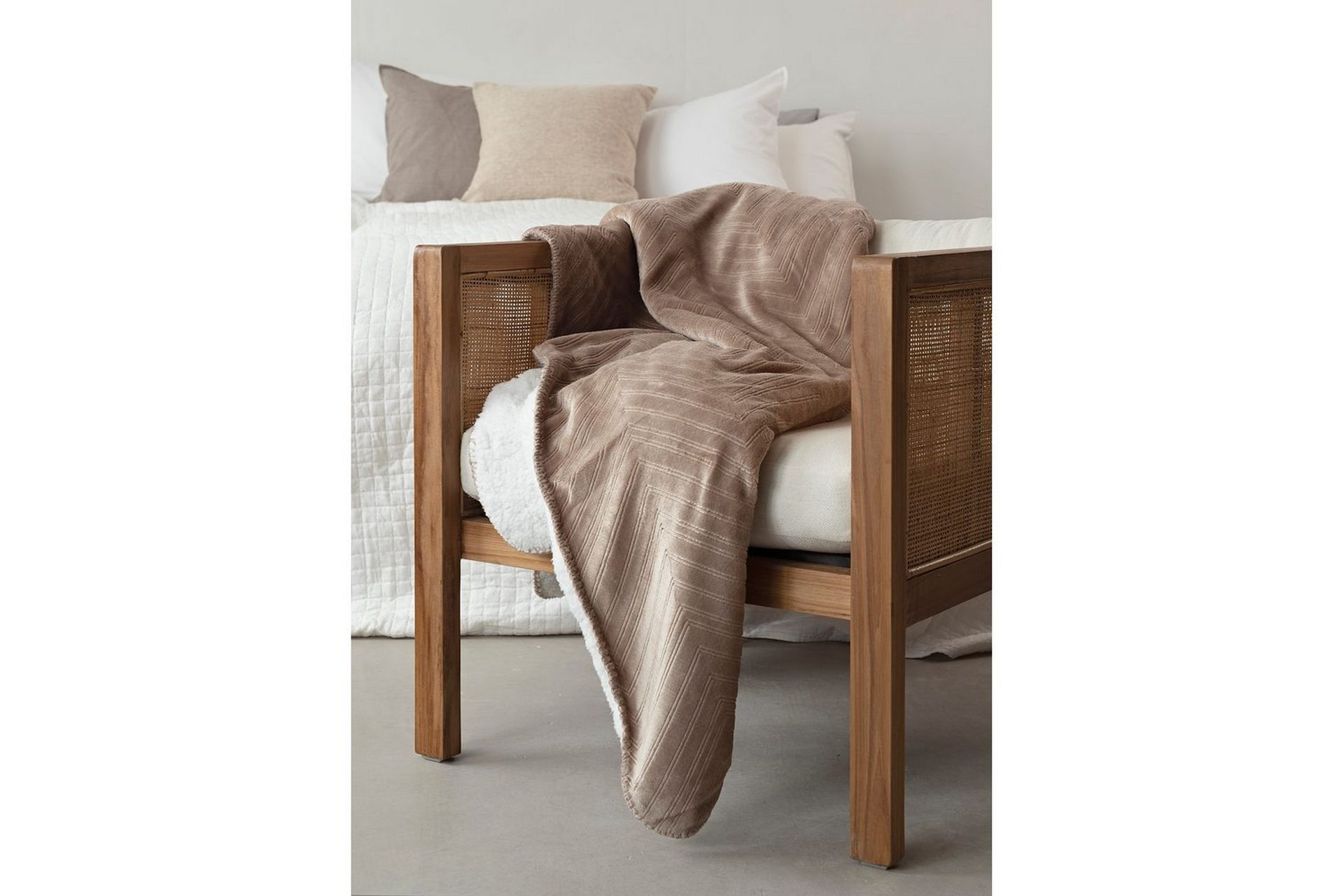 Pledd Sherpa 130 x 170 cm Lin - Lin - Tekstiler - Pute & pledd - Tepper & pledd