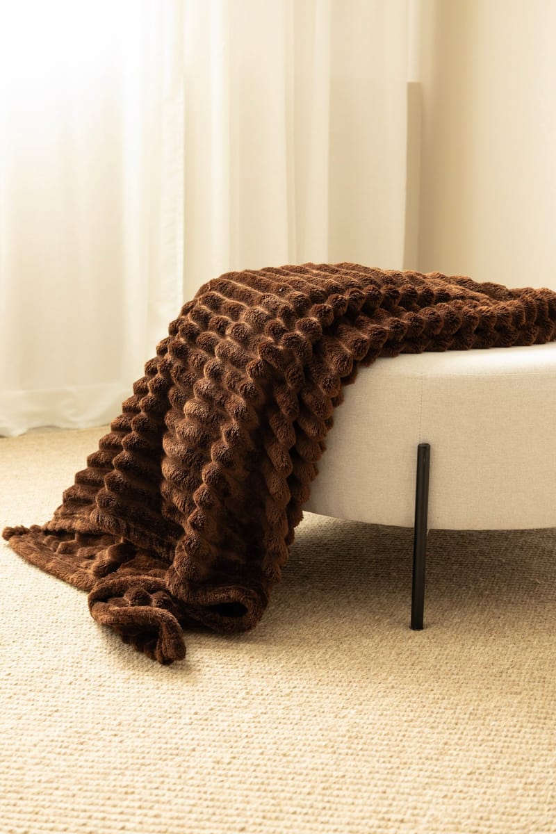 Pledd Stripe 130x170 cm - Brun - Tekstiler - Pute & pledd - Tepper & pledd