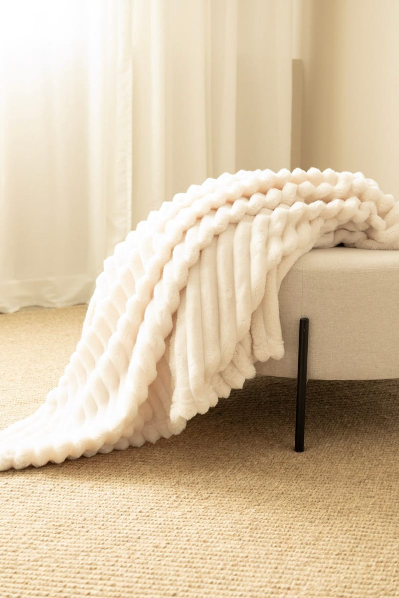Pledd Stripe 130x170 cm - Crème - Tekstiler - Pute & pledd - Tepper & pledd