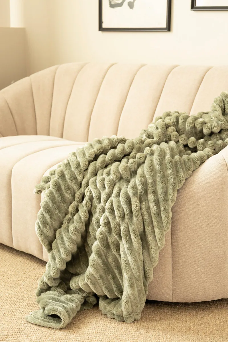 Pledd Stripe 130x170 cm - Grønn - Tekstiler - Pute & pledd - Tepper & pledd
