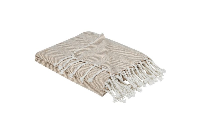 Pledd Tilmi Beige/hvit - Beige/hvit - Tekstiler - Pute & pledd - Tepper & pledd