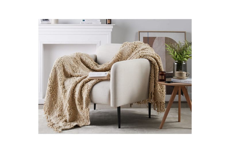 Pledd Vella Beige, 150x200 cm - Beige, 150x200 cm - Tekstiler - Pute & pledd - Tepper & pledd