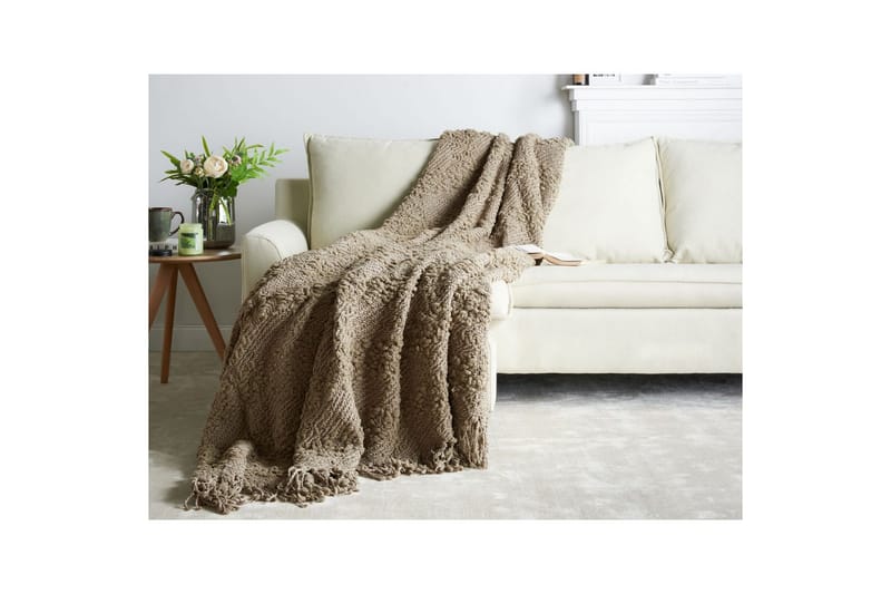 Pledd Vella Beige, 200x220 cm - Beige, 200x220 cm - Tekstiler - Pute & pledd - Tepper & pledd