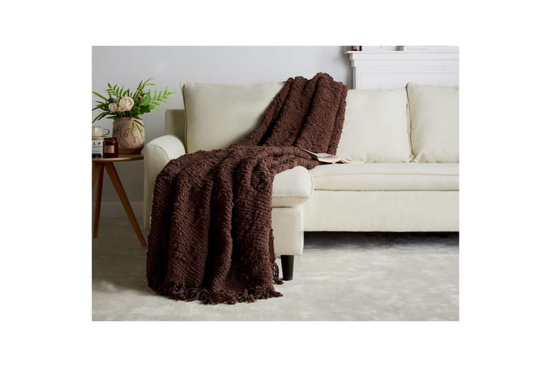 Pledd Vella Brun, 200x220 cm - Brun, 200x220 cm - Tekstiler - Pute & pledd - Tepper & pledd