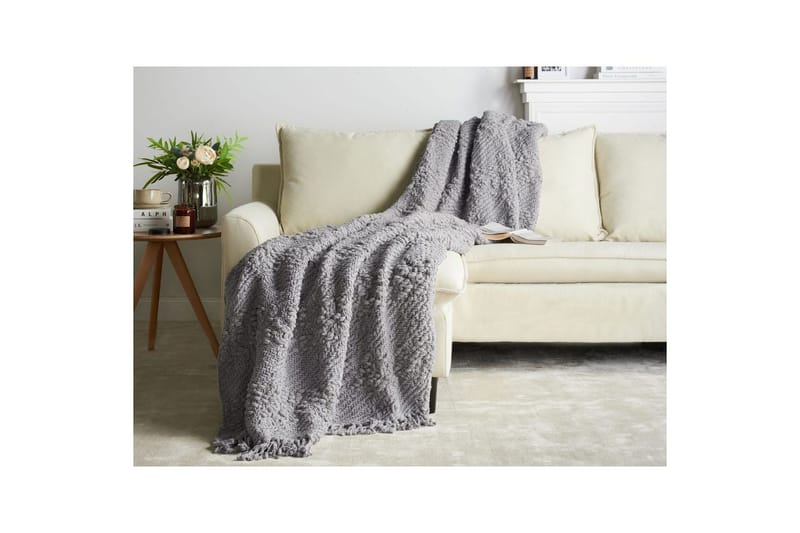 Pledd Vella Grå, 200x220 cm - Grå, 200x220 cm - Tekstiler - Pute & pledd - Tepper & pledd