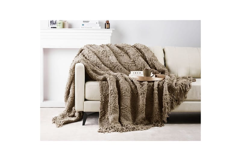 Pledd Vella Taupe, 220x240 cm - Taupe, 220x240 cm - Tekstiler - Pute & pledd - Tepper & pledd