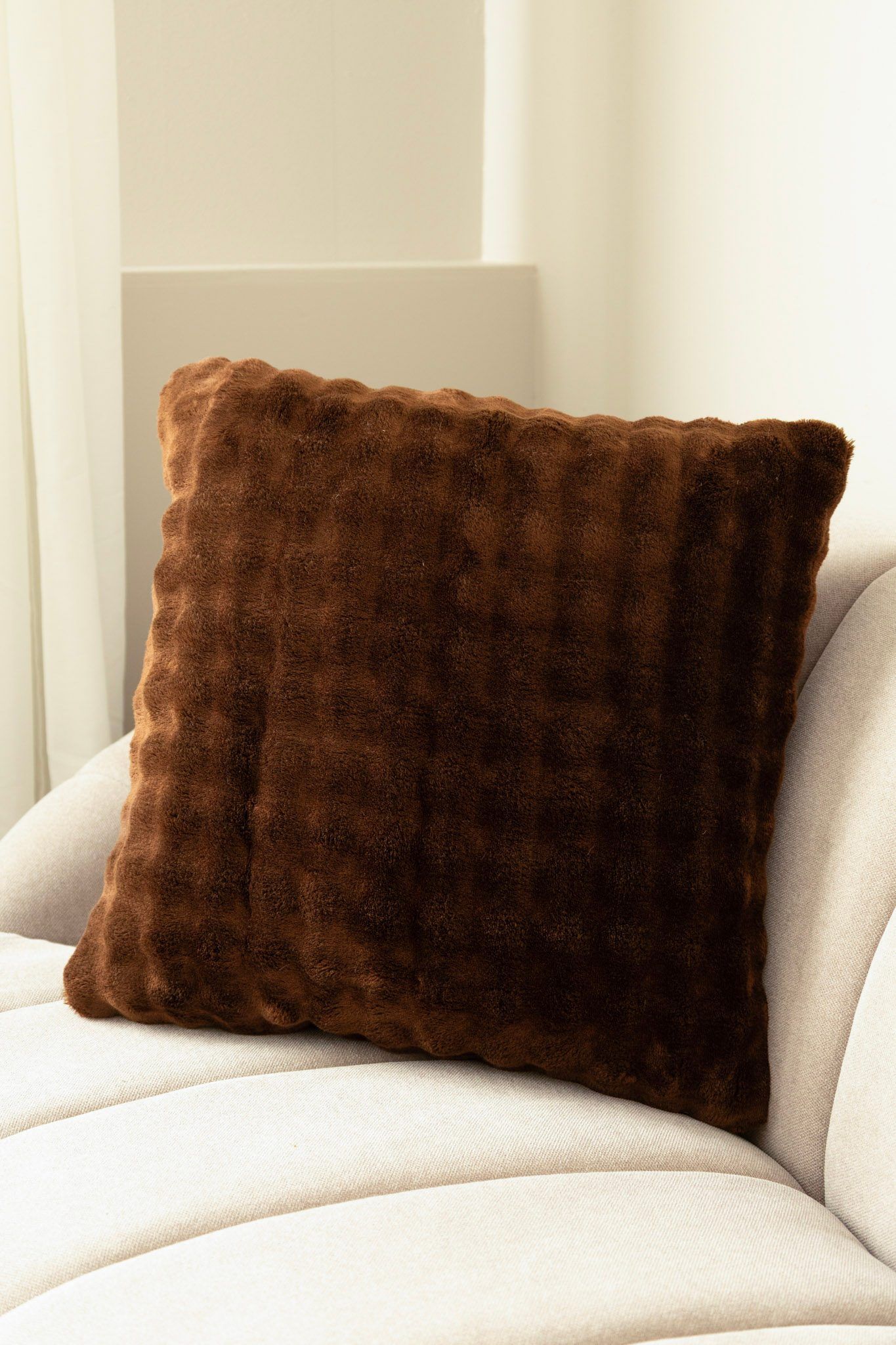 Pyntepute Pom Pom 50x50 cm - Brun
