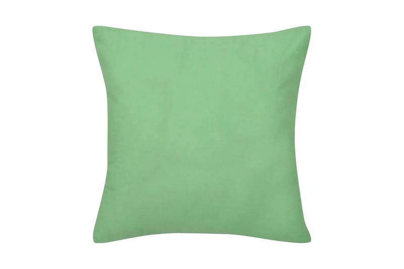 4 Eplegrønne putetrekk, bomull 40 x 40 cm - Eplegrønn - Tekstiler - Pute & pledd - Pynteputer