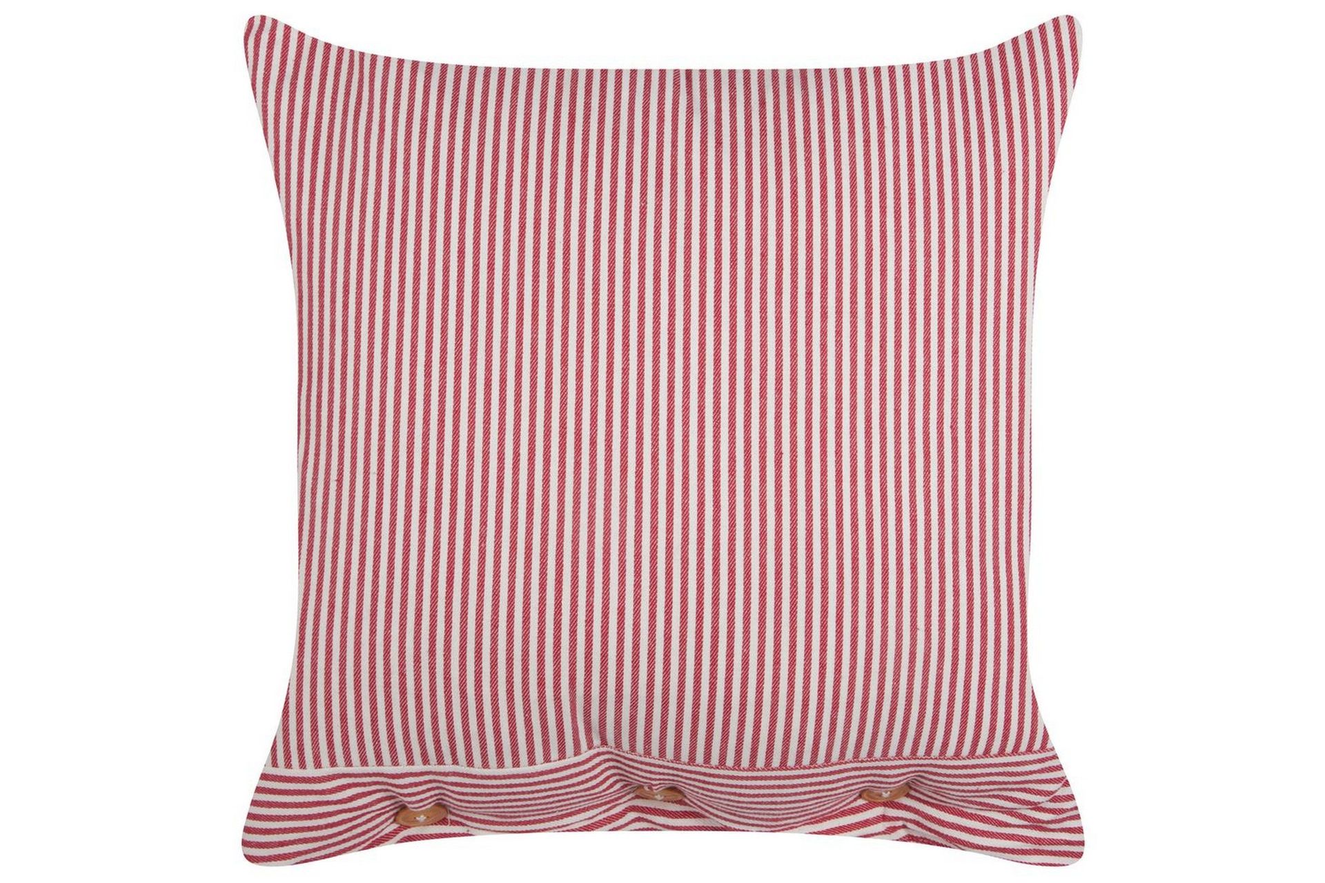 Dekorativ pute i rød og hvit bomull 45 x 45 cm Stripete mønster Knapper Retro Dekor tilbehør Soverom Stue