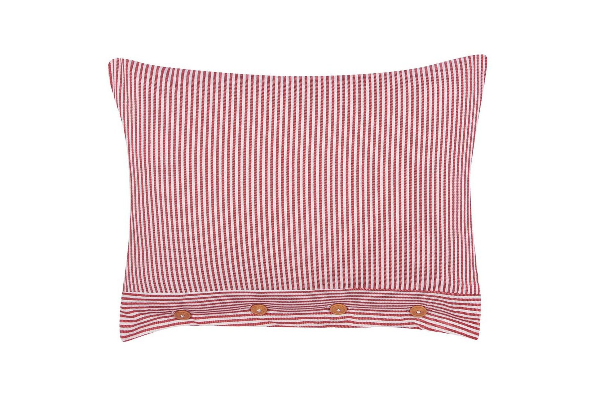 Dekorativ pute i rød og hvit bomull 40 x 60 cm Stripete mønster Knapper Retro Dekor tilbehør Soverom Stue