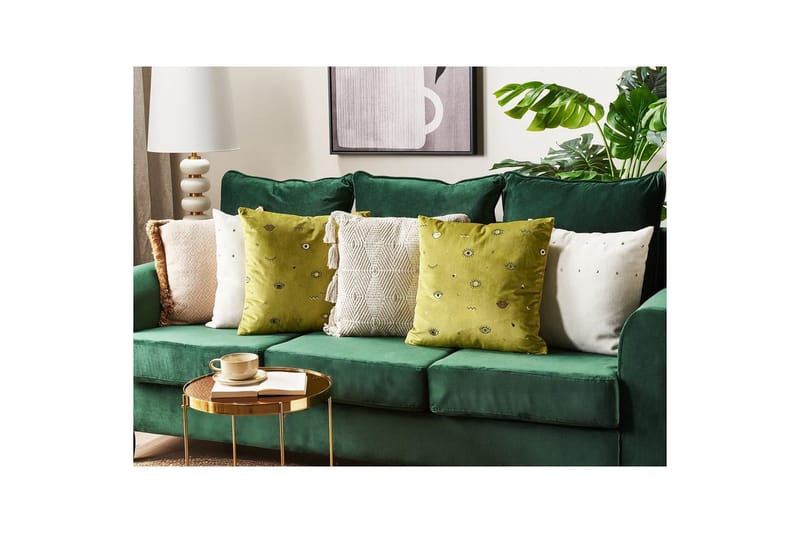 Pynteputer Aeonium sett av 2 Grønn/svart - Grønn/svart - Tekstiler - Pute & pledd - Pynteputer