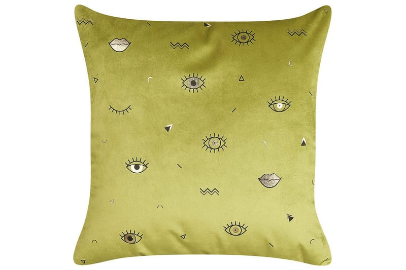 Pynteputer Aeonium sett av 2 Grønn/svart - Grønn/svart - Tekstiler - Pute & pledd - Pynteputer