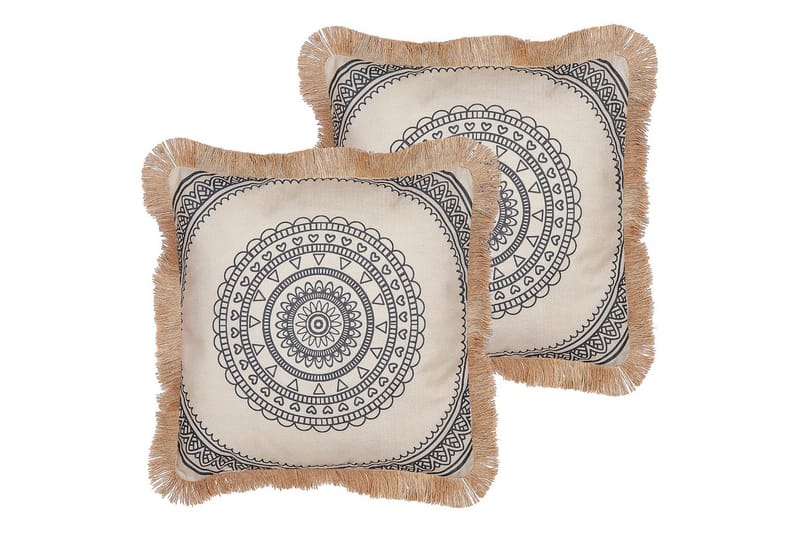 Pynteputer Agrimony sett av 2 Beige/svart - Beige/svart - Tekstiler - Pute & pledd - Pynteputer