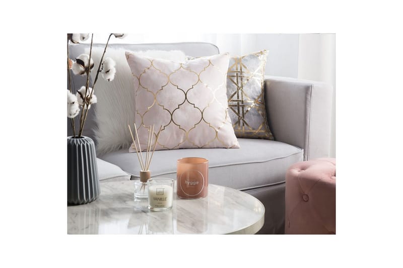 Pynteputer Alyssum sett på 2 Rosa/gull, Polyester - Rosa/gull, Polyester - Tekstiler - Pute & pledd - Hagepute