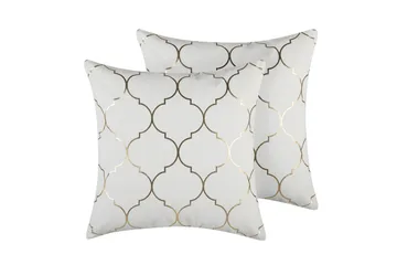 Pynteputer Alyssum sett på 2 Hvit/gull, Bomull