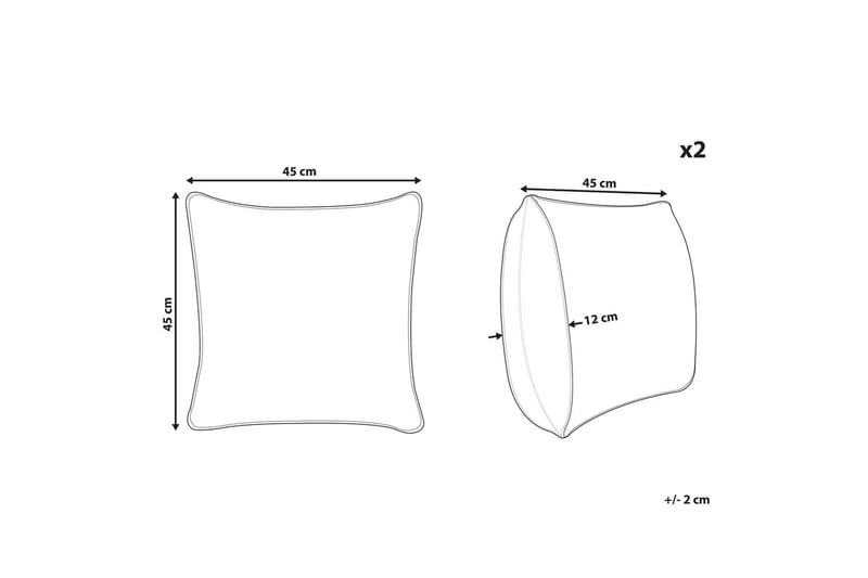 Pynteputer Alyssum sett på 2 Grå/gull, Fløyel - Grå/gull, Fløyel - Tekstiler - Pute & pledd - Hagepute