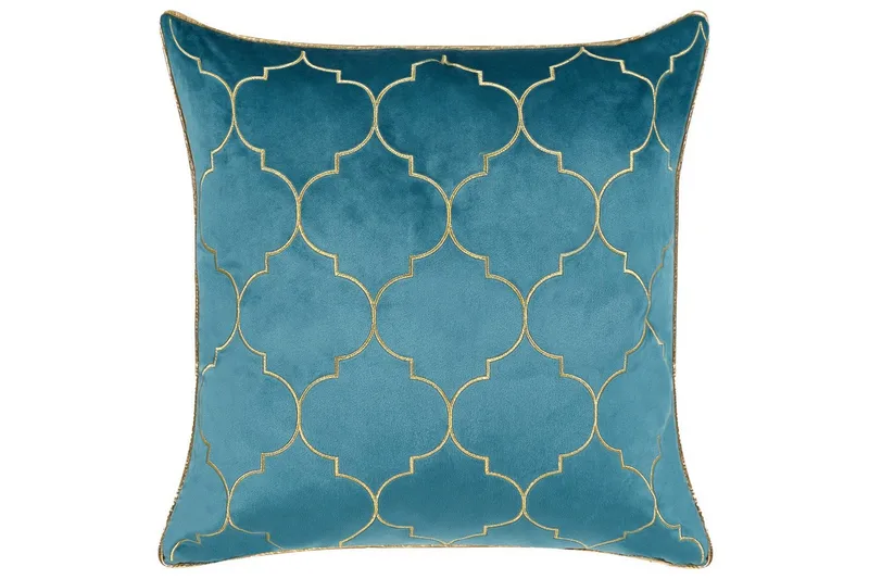 Pynteputer Alyssum sett på 2 Blå/gull, Fløyel - Blå/gull, Fløyel - Tekstiler - Pute & pledd - Hagepute