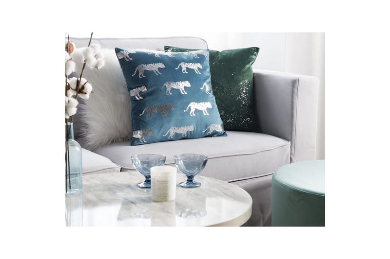 Pynteputer Bluebell sett av 2 Blå/Sølv - Blå/Sølv - Tekstiler - Pute & pledd - Hagepute