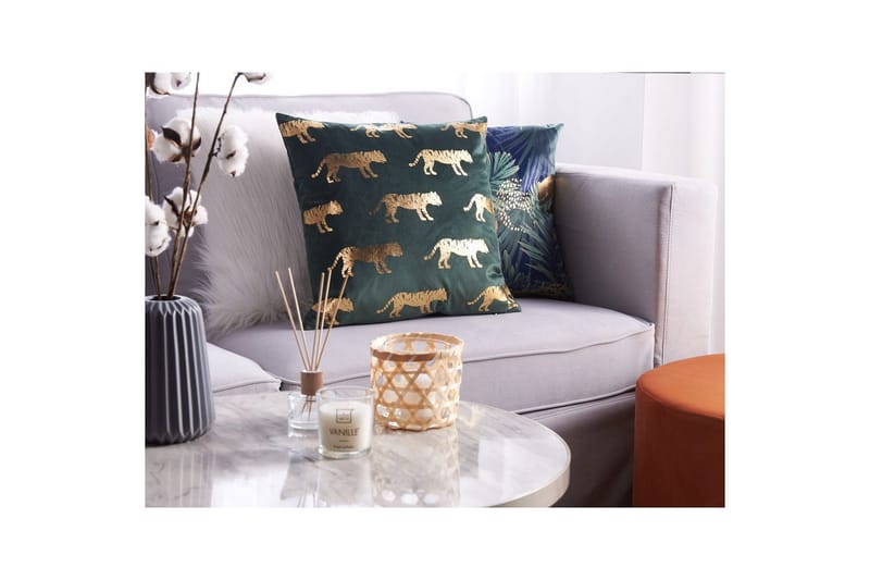 Pynteputer Bluebell sett av 2 Grønn/gull - Grønn/gull - Tekstiler - Pute & pledd - Hagepute