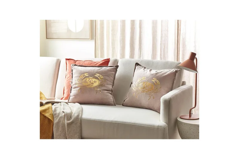 Pynteputer Bossiella sett med 2 Beige/gull - Beige/gull - Tekstiler - Pute & pledd - Hagepute