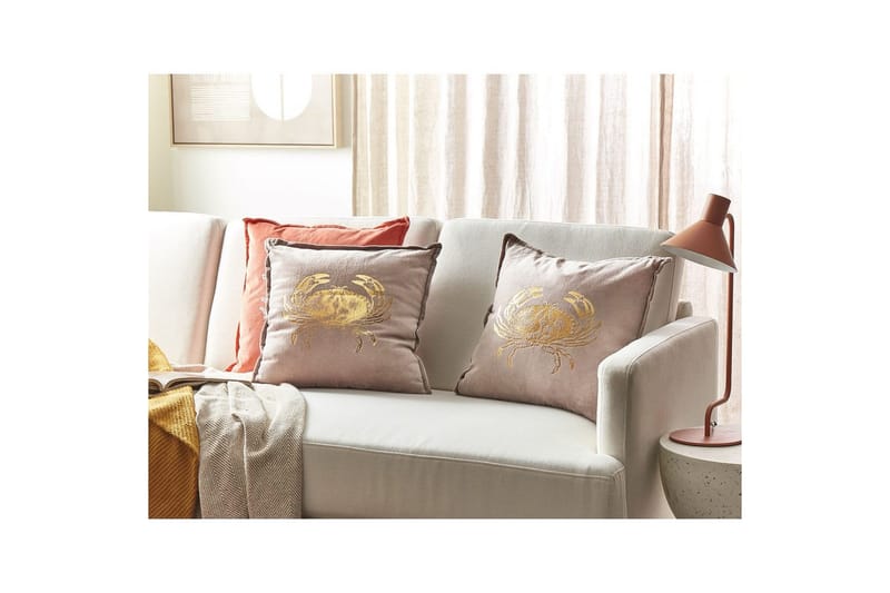 Pynteputer Bossiella sett med 2 Beige/gull - Beige/gull - Tekstiler - Pute & pledd - Hagepute