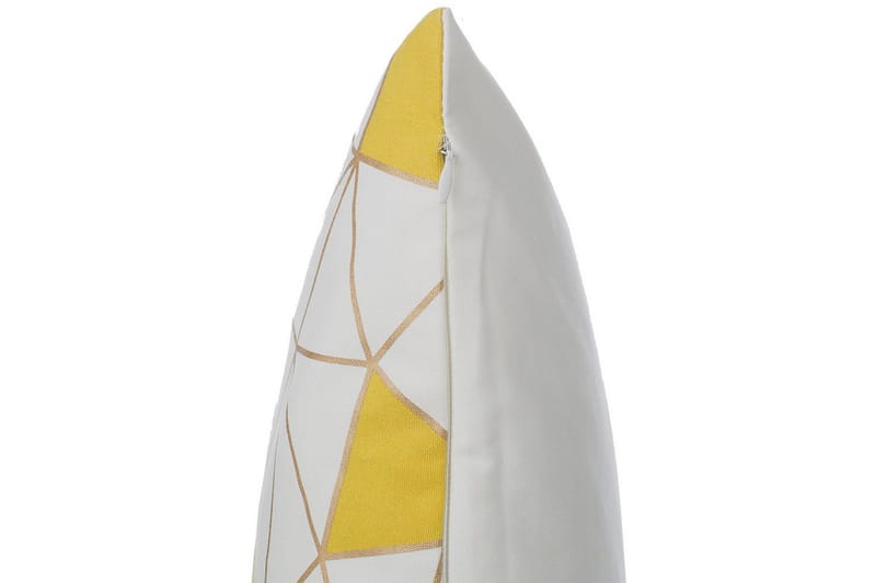 Pynteputer Clarkia sett med 2 Hvit/Gull/Gul - Hvit/Gull/Gul - Tekstiler - Pute & pledd - Hagepute