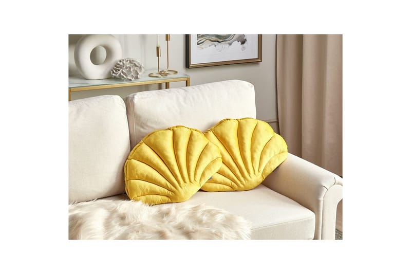 Pynteputer Consolida sett á 2 Gul - Gul - Tekstiler - Pute & pledd - Hagepute