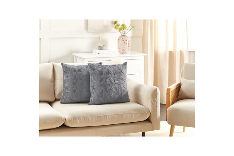 Pynteputer Constylis sett á 2 Grå - Grå - Tekstiler - Pute & pledd - Hagepute