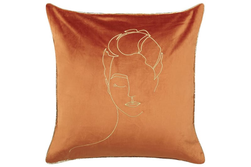 Pynteputer Crocus sett á 2 Oransje/gull - Oransje/gull - Tekstiler - Pute & pledd - Hagepute