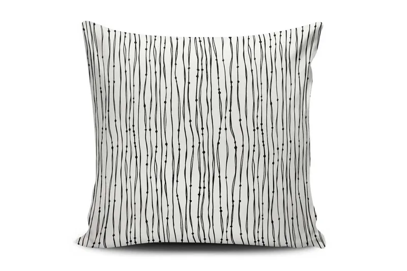 Cushion Love Putetrekk 45x45 cm, Hvit/Svart