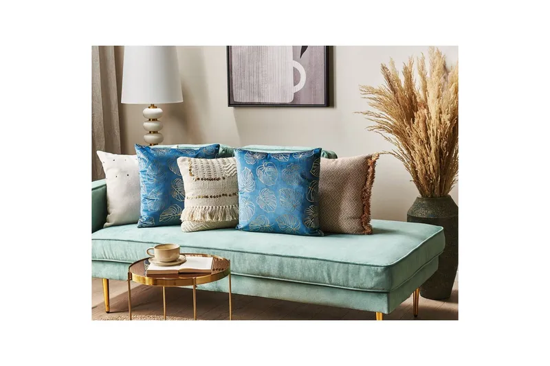 Pynteputer Deliciosa sett med 2 Blå/gull - Blå/gull - Tekstiler - Pute & pledd - Pynteputer