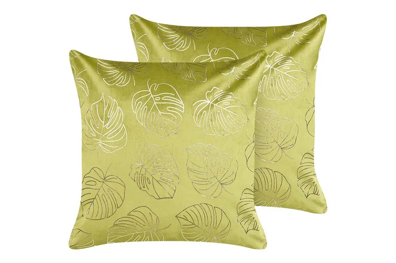 Pynteputer Deliciosa sett med 2 Lysegrønn/gull - Lysegrønn/gull - Tekstiler - Pute & pledd - Pynteputer