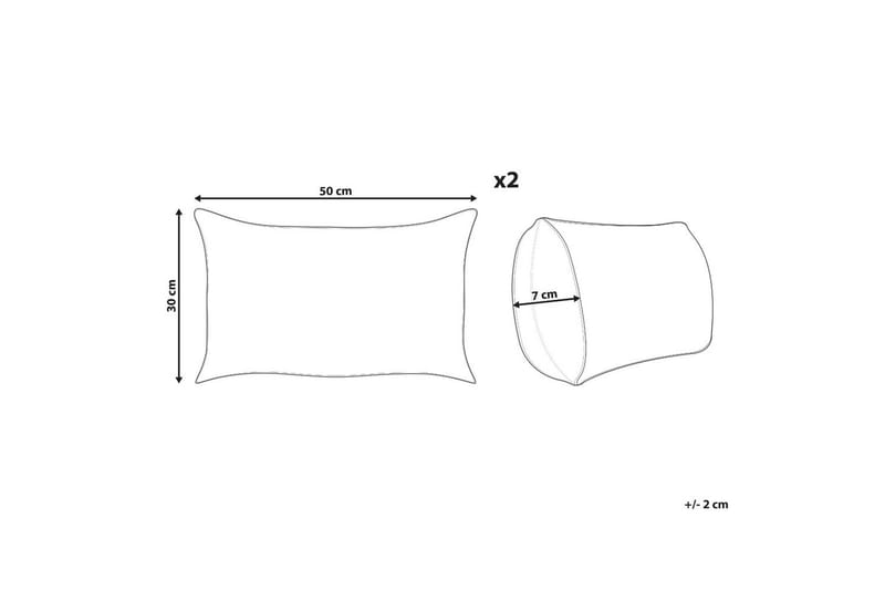 Pynteputer Gazania sett av 2 Grå/hvit, Rektangulær - Grå/hvit, Rektangulær - Tekstiler - Pute & pledd - Hagepute