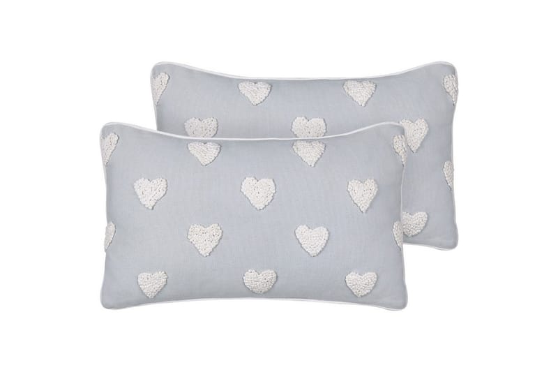 Pynteputer Gazania sett av 2 Grå/hvit, Rektangulær, Grå/hvit, Rektangulær