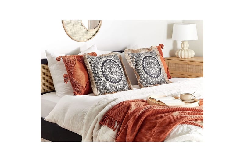 Pynteputer Geranium sett av 2 Beige/svart - Beige/svart - Tekstiler - Pute & pledd - Hagepute