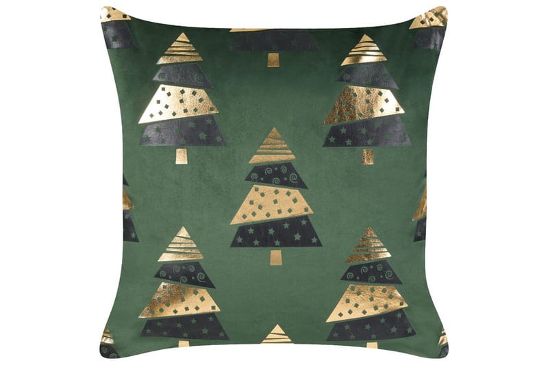 Pynteputer Goldspruce sett á 2 Grønn/gull/svart - Grønn/gull/svart - Tekstiler - Pute & pledd - Pynteputer