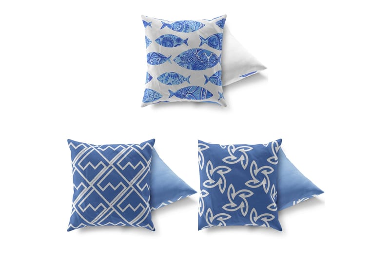 Gravel Pute 43x43 cm 3-pack - Multi - Tekstiler - Pute & pledd - Pynteputer