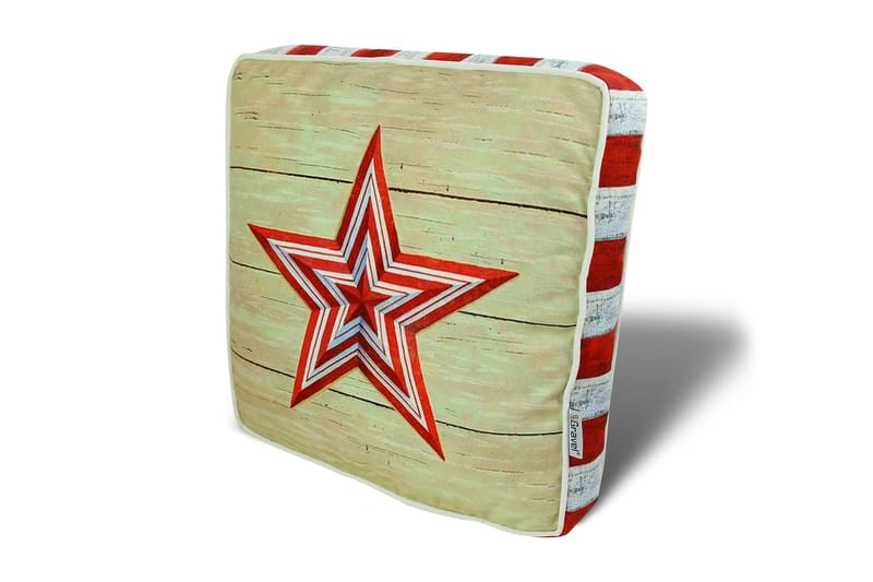 Gravel Pute 42x42 cm - Rød/Hvit - Tekstiler - Pute & pledd - Pynteputer