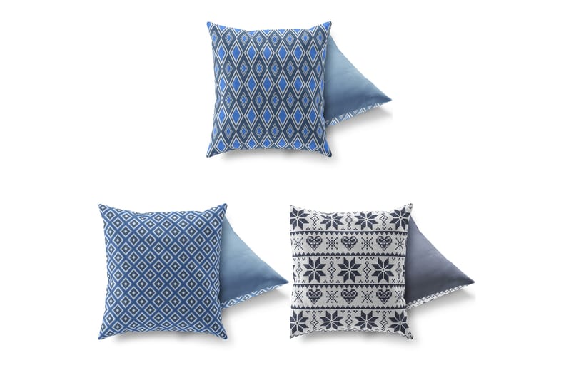 Gravel Pute 43x43 cm 3-pack - Multi - Tekstiler - Pute & pledd - Pynteputer