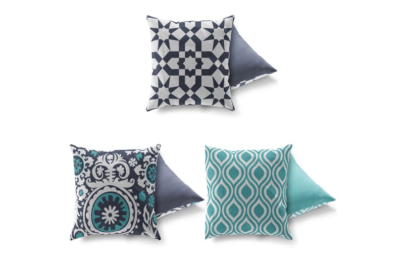 Gravel Pute 43x43 cm 3-pack - Multi - Tekstiler - Pute & pledd - Pynteputer