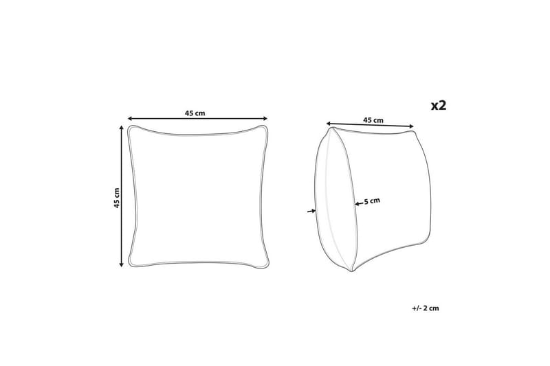 Pynteputer Ianthe sett á 2 Brun/Hvit - Brun/Hvit - Tekstiler - Pute & pledd - Pynteputer
