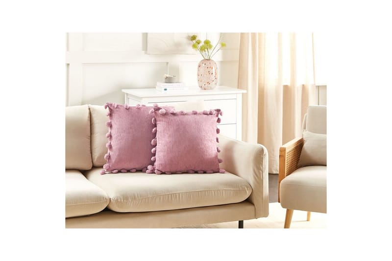 Pynteputer Jasmine sett à 2 Rosa - Rosa - Tekstiler - Pute & pledd - Hagepute
