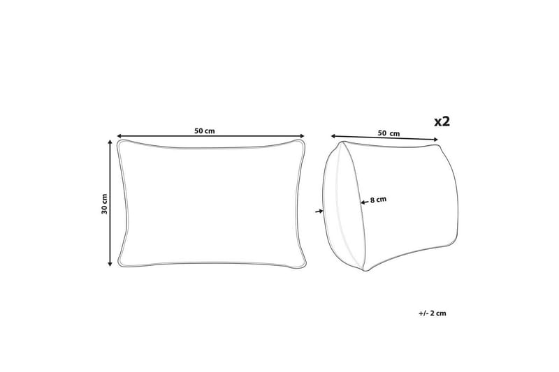 Pynteputer Joycandy sett av 2 Hvit/Rød/Grønn, Rektangulær - Hvit/Rød/Grønn, Rektangulær - Tekstiler - Pute & pledd - Hagepute