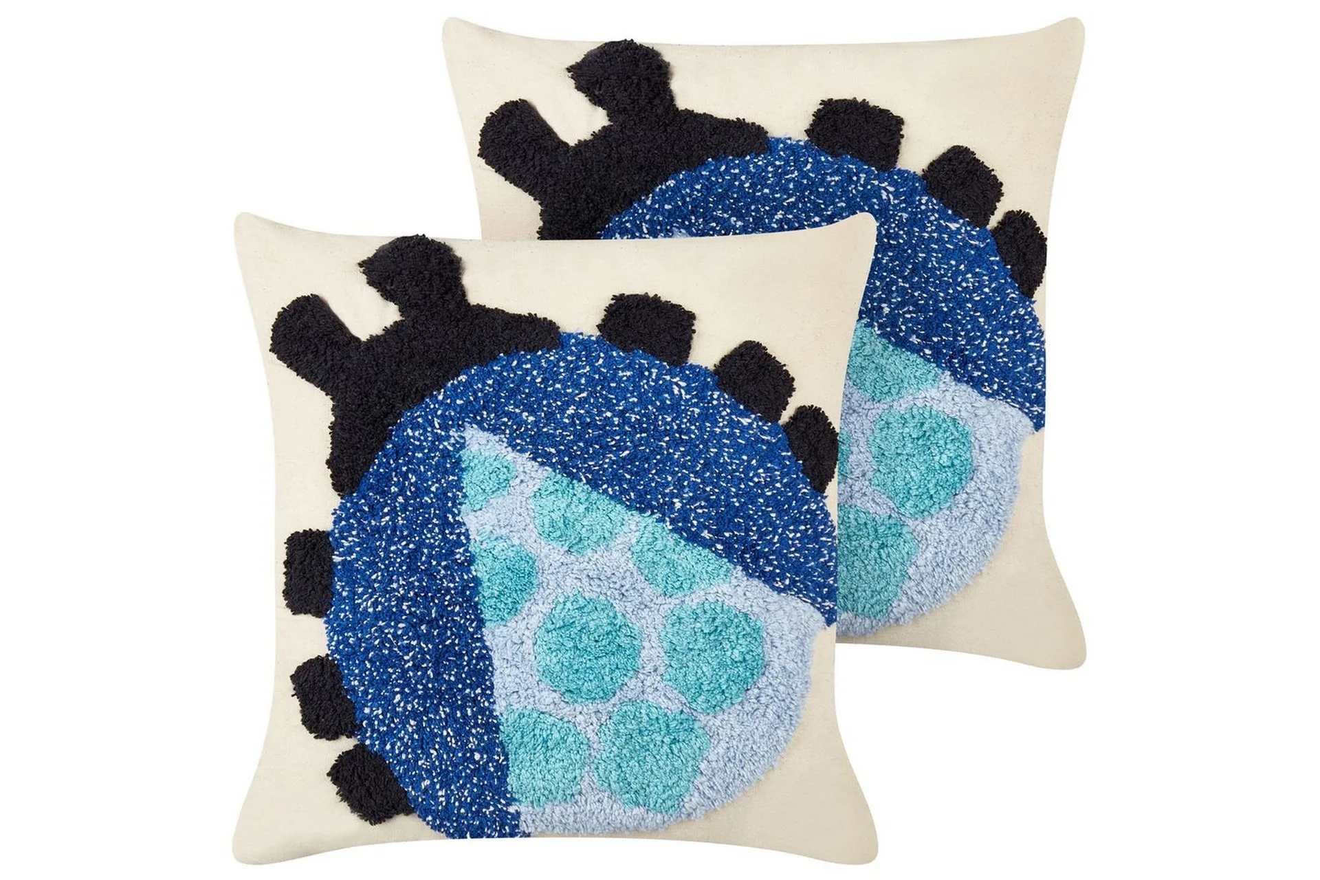 2 Dekorative Puter Flerfarget Bomull 45 x 45 cm med Marihøne-motiv