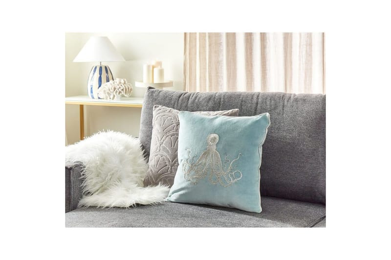 Pynteputer Laminaria Blå/Sølv - Blå/Sølv - Tekstiler - Pute & pledd - Hagepute
