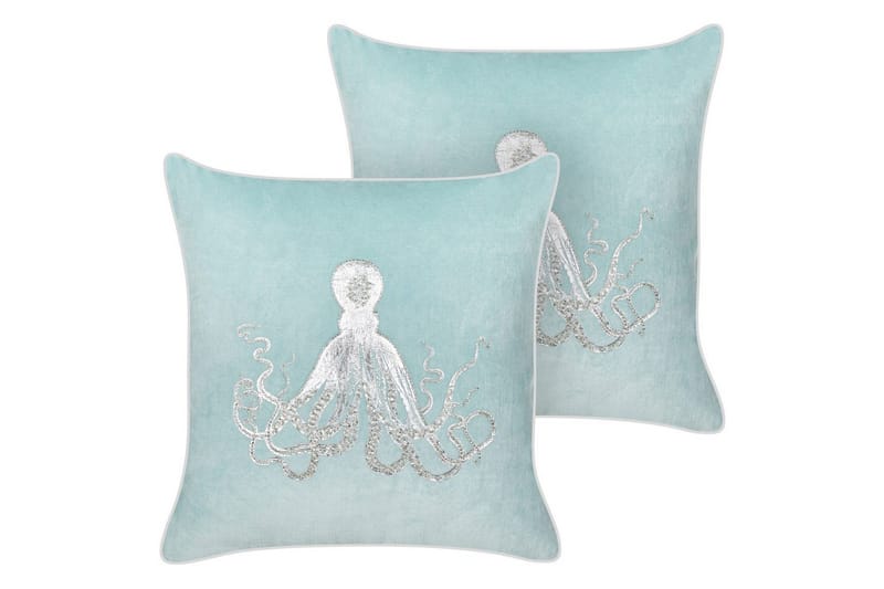 Pynteputer Laminaria sett med 2 Blå/Sølv - Blå/Sølv - Tekstiler - Pute & pledd - Hagepute